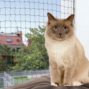 Puremista kestävä parvekeverkko oliivinvihreä 8x3m + tankosetti 2x
