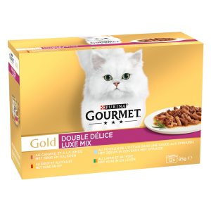 12x85g Duo Delice -luksussekoitus Gourmet Gold -kissanruoka