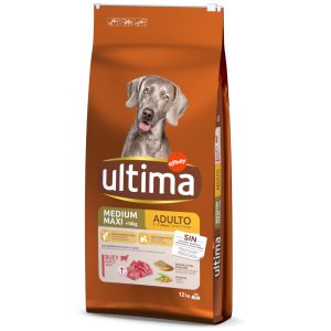 12kg Ultima Medium/Maxi Adult nauta koiran kuivaruoka