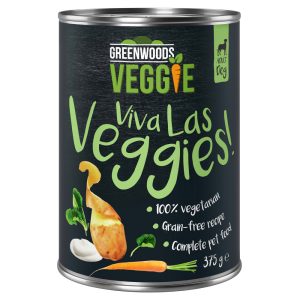 12x375g Veggie: jogurttia, perunaa, porkkanaa ja pinaattia Greenwoods-koiranruoka