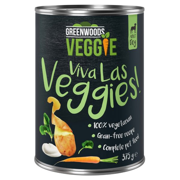 12x375g Veggie: jogurttia, perunaa, porkkanaa ja pinaattia Greenwoods-koiranruoka