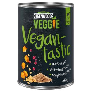 6x375g Veggie: kvinoa, kurpitsa, lupiini ja puolukka Greenwoods-koiranruoka