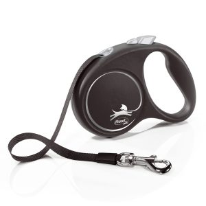 flexi Black Design -nauhatalutin S musta, 5 m