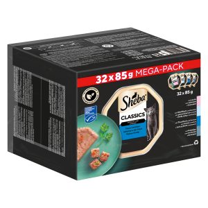 32 x 85 g Sheba-rasialajitelma Classics in Pastete kissan märkäruoka