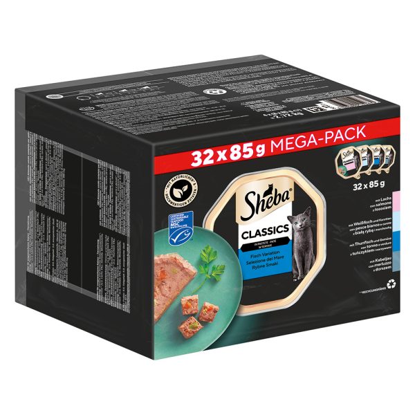 32 x 85 g Sheba-rasialajitelma Classics in Pastete kissan märkäruoka