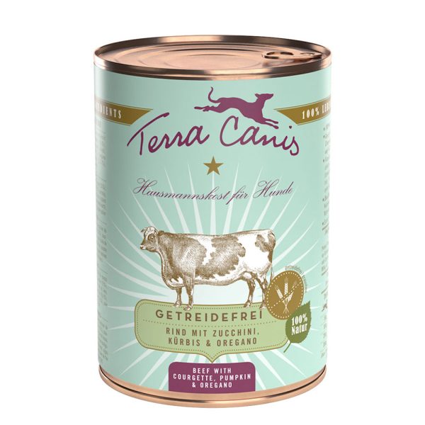 6x400g nauta, kesäkurpitsa, kurpitsa & oregano Terra Canis -koiranruoka