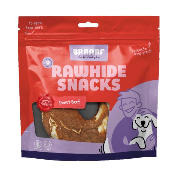 120g Braaaf Donut naudanlihaa ja turskaa koiran välipala Braaaf Donut Beef with Cod Dog Snack