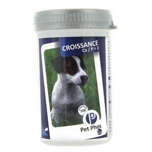 100 tablettia Pet-Phos Growth Ca/P=2 Täydennysrehu koirille