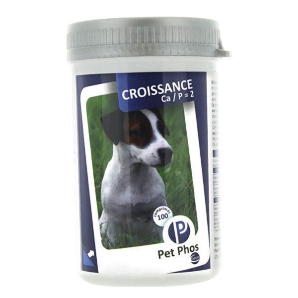 100 tablettia Pet-Phos Growth Ca/P=2 Täydennysrehu koirille