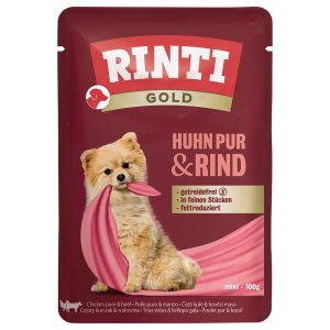 10 x 100g kana & nauta RINTI Gold koiran märkäruoka