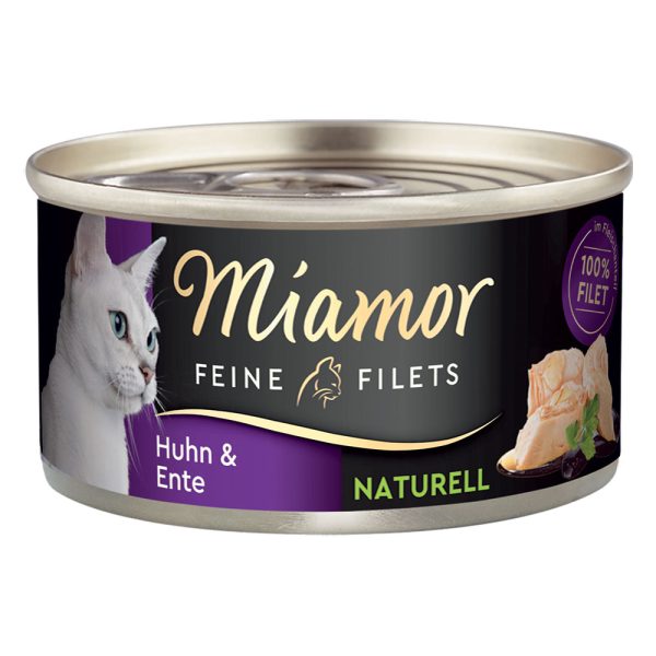 12x80g kana & ankka Miamor Fine Filets Naturelle kissanruoka