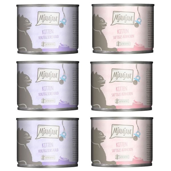 6x200g Mix (2 lajiketta) MjAMjAM Kitten märkä kissanruoka