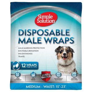 Simple Solution kertakäyttöinen vaippa uroksille M-koko: 38-58cm, 12 kpl