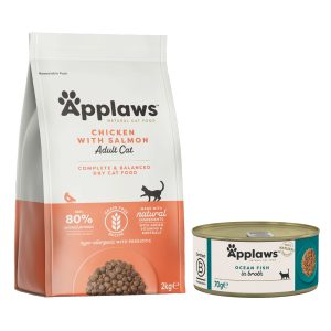 2kg+6x156 Adult Chicken & Salmon + merikala Applaws Kissanruoka