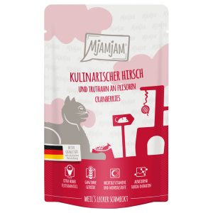 12x 125g MjAMjAM Culinary Venison and Turkey on Fresh Cranberries Märkä kissanruoka