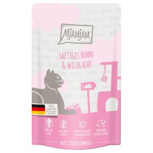 12x 125g MjAMjAM Juicy Chicken and Wild Salmon Märkä kissanruokaa