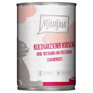 24x 400g MjAMjAM Culinary Venison and Turkey on Fresh Cranberries Märkä kissanruoka