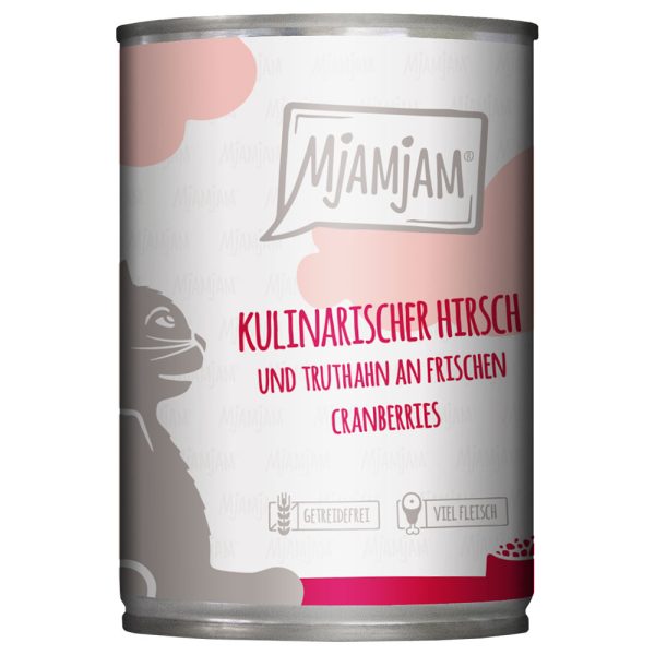 24x 400g MjAMjAM Culinary Venison and Turkey on Fresh Cranberries Märkä kissanruoka
