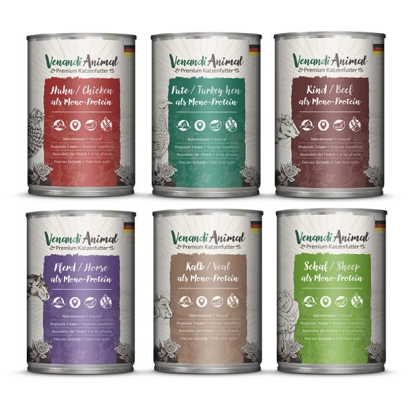6x 400g Mix II Mixpack Venandi Animal kissan märkäruoka