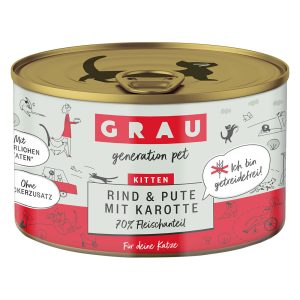 12x200g Kitten nauta kalkkuna & porkkana Grau Gourmet -kissanruoka