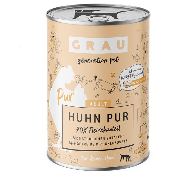 6x400g GRAU koiranruoka kanaa pellavaöljyllä