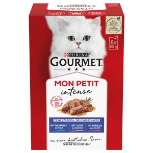 6x50g mix: tonnikala, lohi, taimen Gourmet Mon Petit -kissanruoka