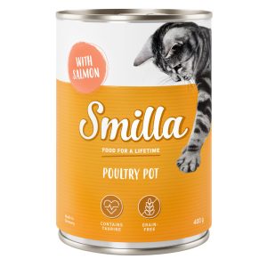 6x400g siipikarjapata siipikarja & lohi Smilla kissan märkäruoka