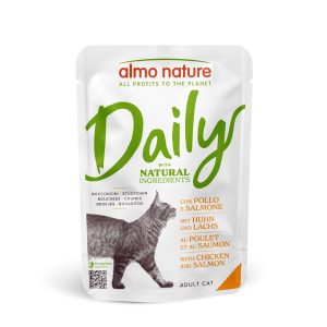 24x70g Pouch kana & lohi Almo Nature Daily Menu Kissanruoka
