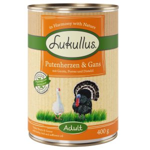 Lukullus, kalkkunansydän ja hanhi  koiranruoka