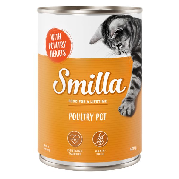 6x400g siipikarja & siipikarjan sydän Smilla Kissanruoka