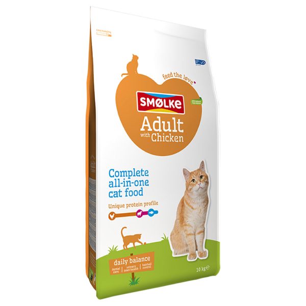10kg Aikuisten kana & riisi Smølke Daily Balance kissanruoka