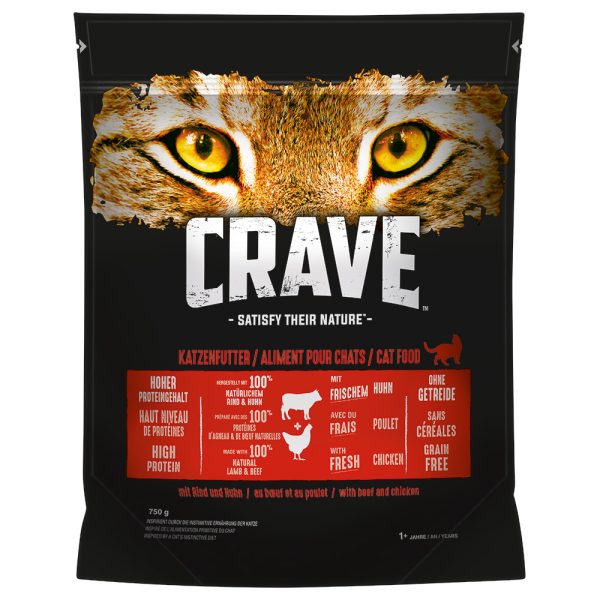 6x750g nauta & kana Crave kissan kuivaruoka