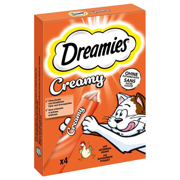 4x10g Creamy Snacks kana Dreamies kissan välipala