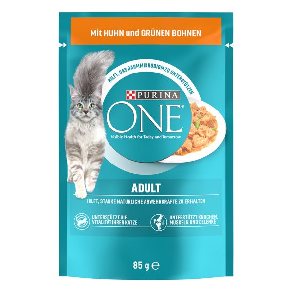 13x85g Adult kana & vihreät pavut Purina One kissan märkäruoka