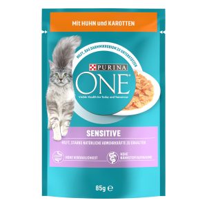 13x85g Sensitive kana & porkkana Purina One -kissanruoka