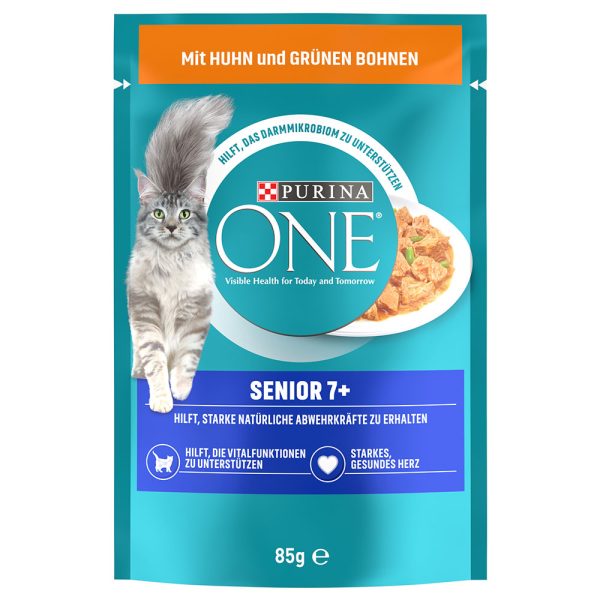 26x85g Senior 7+ kana & vihreät pavut Purina One -kissanruoka