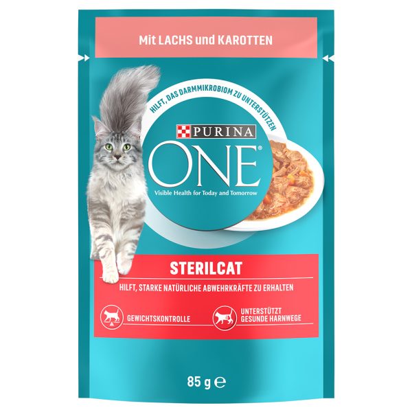 13x85g Sterilised lohi & porkkana Purina One kissan märkäruoka