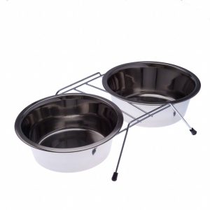 2x0,35l 2-kuppinen ruokintateline , Ø 13,0 cm koiralle