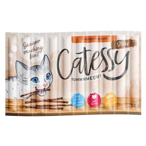 10 kpl Catessy Sticks siipikarja & maksa kissanherkku