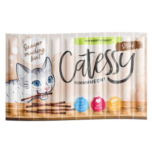 10 kpl Catessy Sticks kani, kalkkuna & hiiva kissanherkku