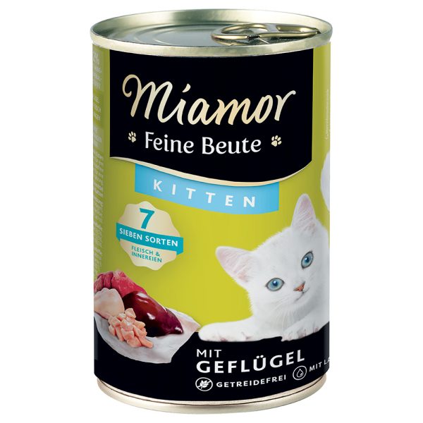 12x400g Feine Beute Kitten siipikarja Miamor kissan märkäruoka