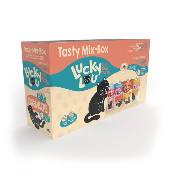 12x 125g Lucky Lou Adult Tasty-Mix kissanruoka märkä