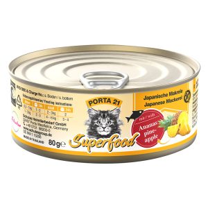 24x80g Superfood makrillia ja ananasta Porta 21 kissan märkäruoka