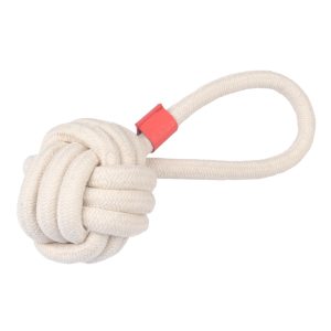 TIAKI-koiranlelu köysipallo kahvalla P 23 x Ø 8,3 cm