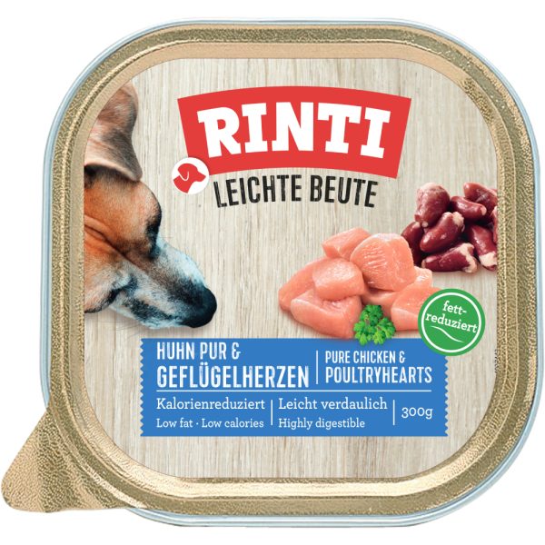 9x300g Leichte Beute kana & siipikarjan sydän RINTI koiran märkäruoka