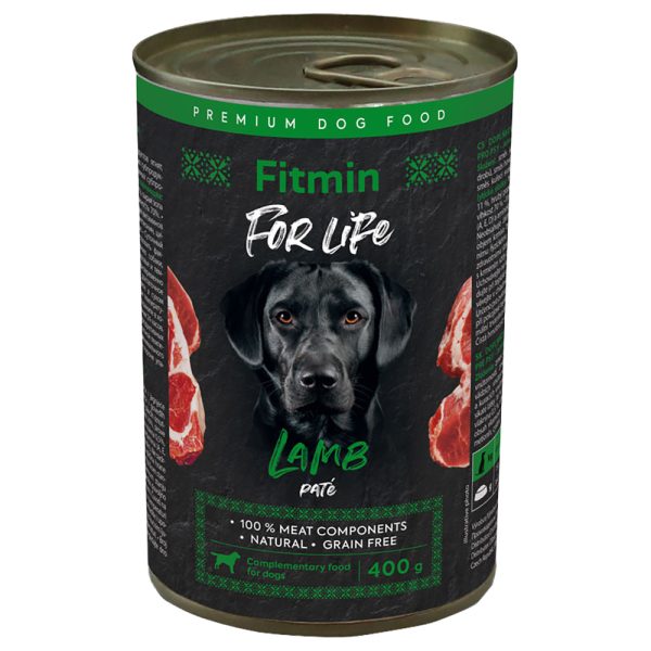 6x400g Fitmin Dog For Life Karitsanliha koiranruoka märkä