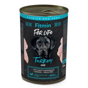 6x400g Fitmin Dog For Life Kalkkuna koiranruoka märkä koiranruoka