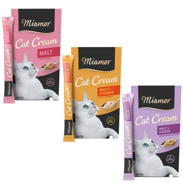 18x15g Cat Snack Cream Malt-Cream/Cheese, Malt/Multi-Vitamin Miamor