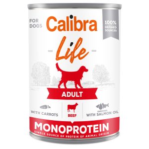 6x400g Calibra Dog Life Adult Naudanlihaa porkkanalla koiranruoka märkä koiranruoka