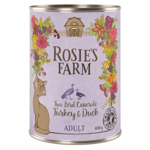 12x400g Adult kalkkuna & ankka Rosie's Farm kissan märkäruoka